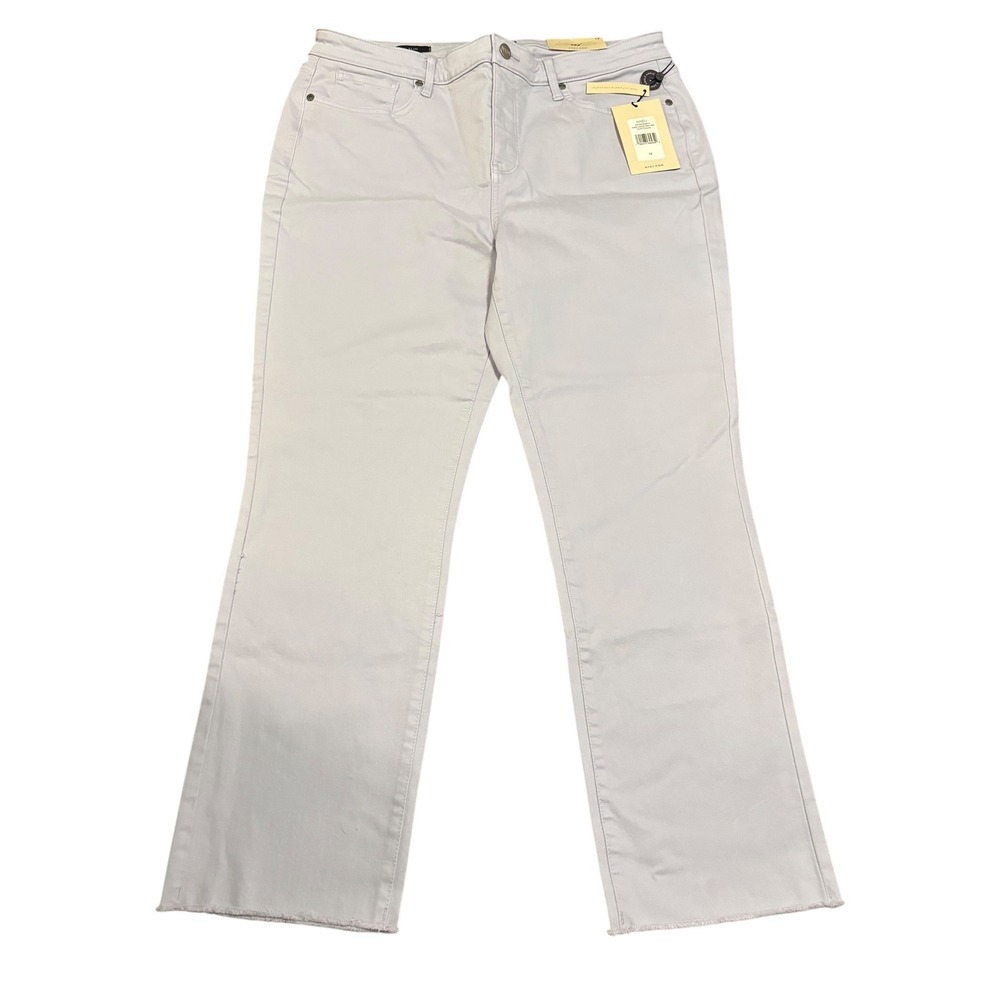 NYDJ Sheri Slim Fray Hem Jeans Fairytale Wash Lavender Lift Tuck Size 12‎ NWT